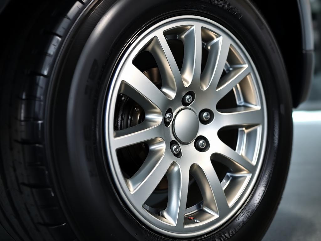 polished wheel with dressed tire after cleaning